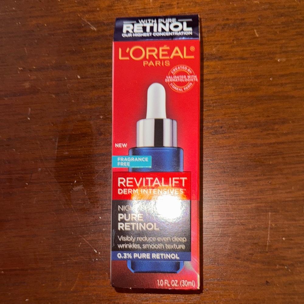 NIP L'Oreal Revitalift Night Serum with .3% Pure Retinol Fragrance Free
